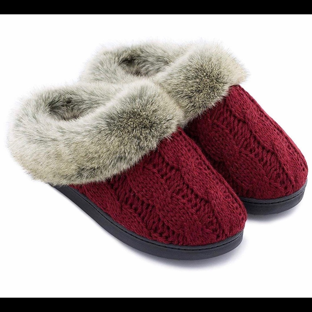 Cable Knit Slippers with Memory Foam